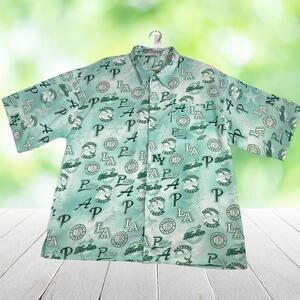 Vintage AOP Baseball Team Novelty Print Shirt Short Sleeve ButtoKorea Mens 3XL